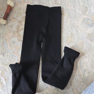 Soft Surroundings Black Fur Lined Leggings